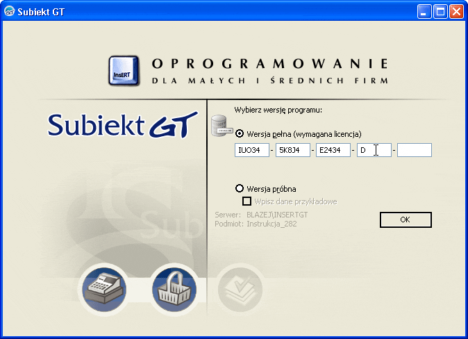 Podawanie kodu licencji