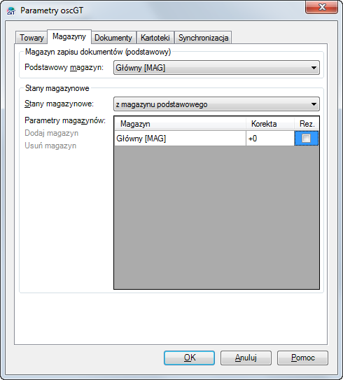 Parametry – Magazyny Parametry – Magazyny