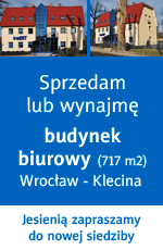 Sprzedam lub wynajmę budynek biurowy (717 m2) Wrocław-Klecina. Zadzwoń! 0502 427 545. Od jesieni 2009 InsERT zaprasza do nowej siedziby przy ul. Jerzmanowskiej 2.