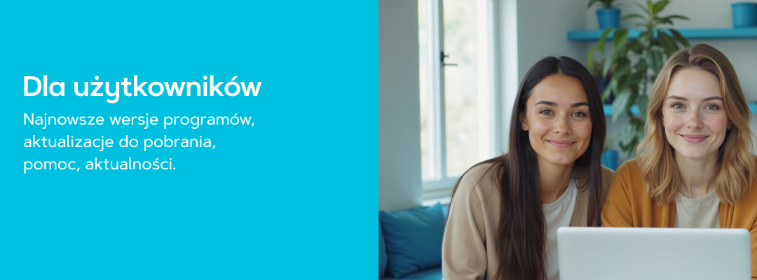 Dla użytkownik&oacute;w. Opis najnowszych wersji program&oacute;w, aktualizacje do pobrania, pomoc, forum dyskusyjne, formularz kontaktowy, aktualności. Z tego miejsca możesz także zalogować się do Konta InsERT.