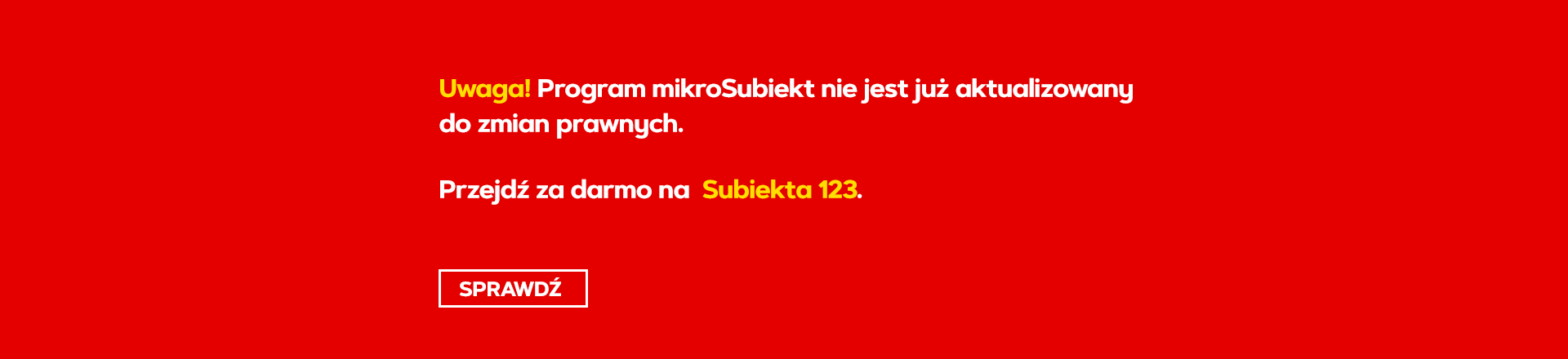 Zakończenie sprzedaży mikroSubiekta